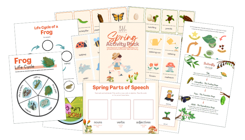 spring activities for kids t free montessori homeschool printables