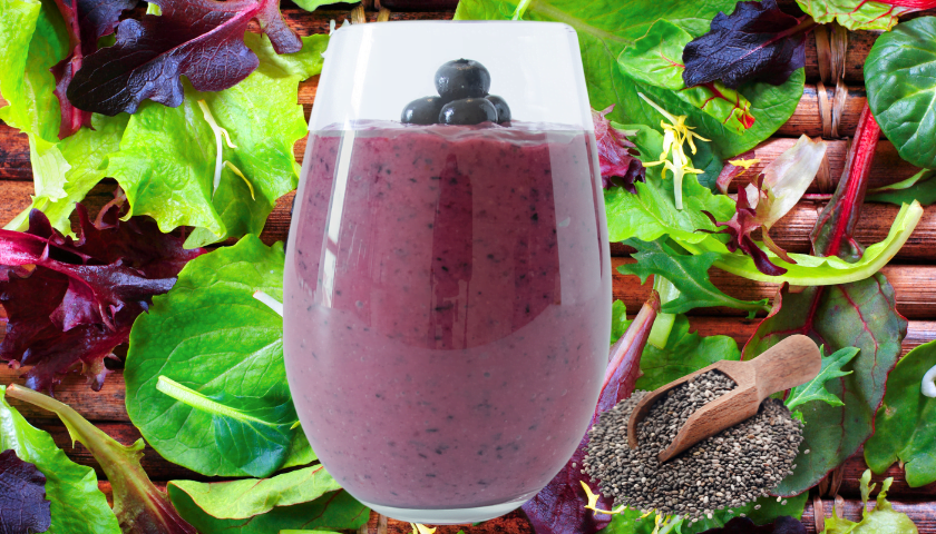 Easy 20 Plant Fruit & Veggie Chia Seed Smoothie